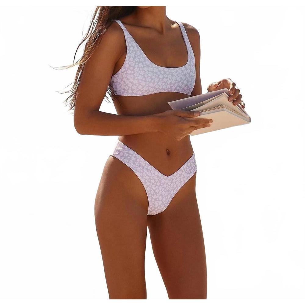 NEW B SWIM frances swim top in lilac fields forever